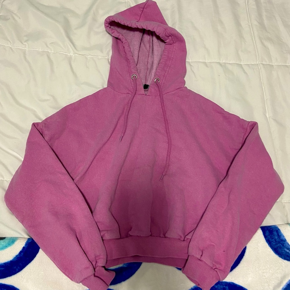 Pink Cropped Hoodie